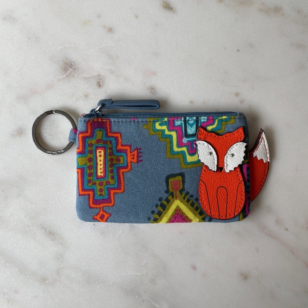 Vera Bradley Zip ID Case- Painted Medallions with Fox Detail